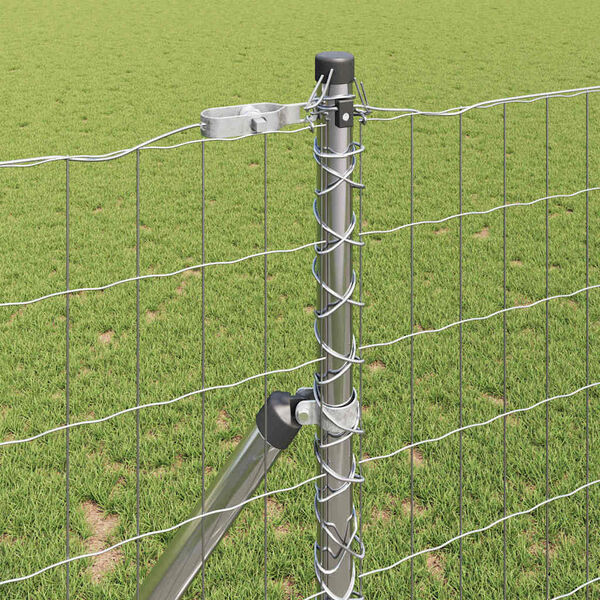 vidaXL Valla con Poste Plateado 1 x 25 m Acero y PVC