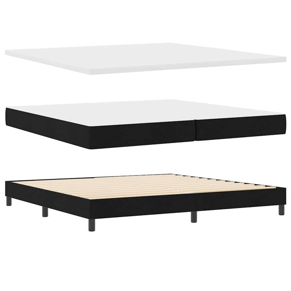 vidaXL Cama tipo Box Spring con colch&oacute;n Negro 200 x 200 cm tela