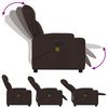 vidaXL Sill&oacute;n reclinable de masaje el&eacute;ctrico tela marr&oacute;n oscuro