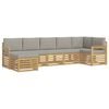 vidaXL Conjunto de sof&aacute;s de exterior 6 uds. Blanco y Gris Claro