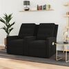vidaXL Sillón reclinable de masaje de 2 plazas tela negro