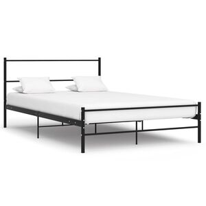 vidaXL Estructura cama con cabecero sin colchón metal negro 160x200 cm