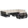 vidaXL Conjunto de sof&aacute;s de jard&iacute;n 13 pcs Negro y Blanco Crema