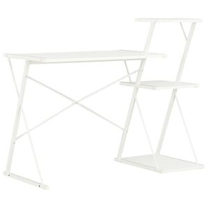 vidaXL Escritorio con estanter&iacute;a blanco 116x50x93 cm