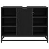 vidaXL Mueble de Cuarto de Ba&ntilde;o con puerta Roble Negro 80 x 33 x 60 cm