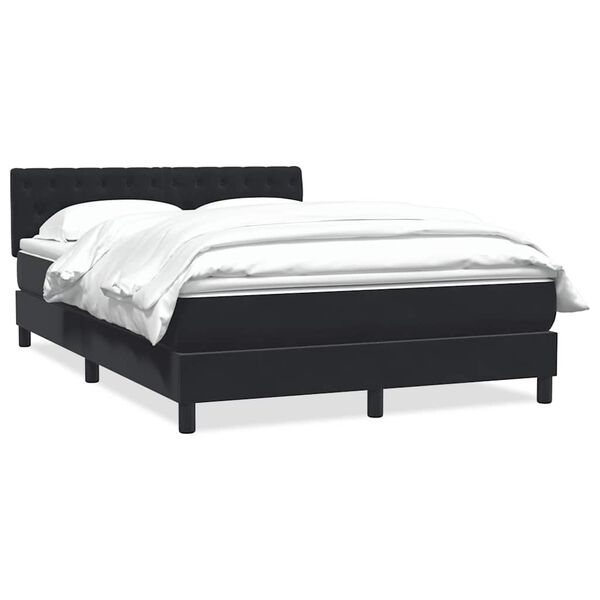 vidaXL Cama box spring con colch&oacute;n terciopelo negro 160x220 cm