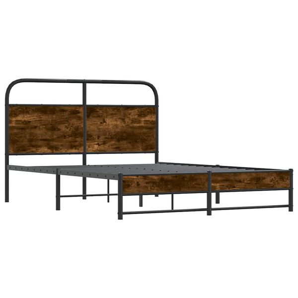 vidaXL Estructura de cama sin colch&oacute;n 140x200 cm madera roble ahumado