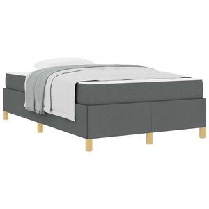 vidaXL Estructura de cama con colch&oacute;n Gris oscuro 120 x 200 cm tela