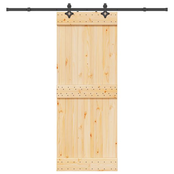 vidaXL Puerta corredera con herrajes madera maciza de pino 80x210 cm