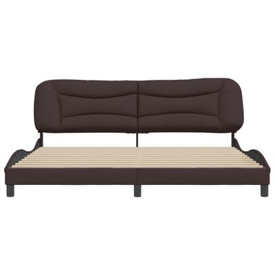 vidaXL Estructura de cama con cabecero de tela marrón oscuro 200x200cm