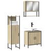 vidaXL Set de muebles de ba&ntilde;o 3 pzas madera contrachapada roble Sonoma