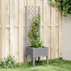 vidaXL Jardinera con enrejado PP gris claro 40x40x142 cm
