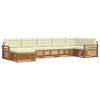 vidaXL Juegos de sof&aacute;s 7 pcs Natural y Crema Madera de Acacia S&oacute;lida