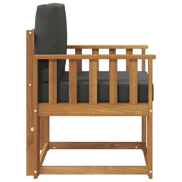 vidaXL Sof&aacute; de exterior Madera de Acacia S&oacute;lida y Poli&eacute;ster Natural