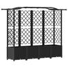 vidaXL Cama elevada con trellis y techo Negro 204 x 40 x 138 cm PP