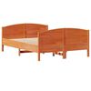 vidaXL Estructura de cama sin colch&oacute;n madera maciza marr&oacute;n 120x190 cm