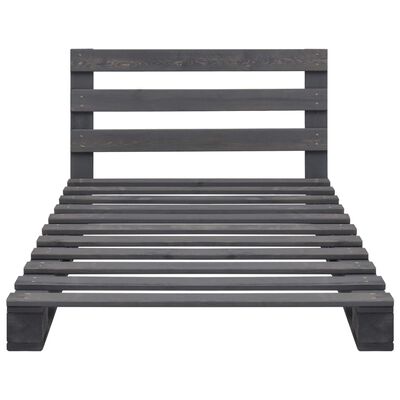 vidaXL Estructura de cama de palés madera maciza de pino gris 90x200cm