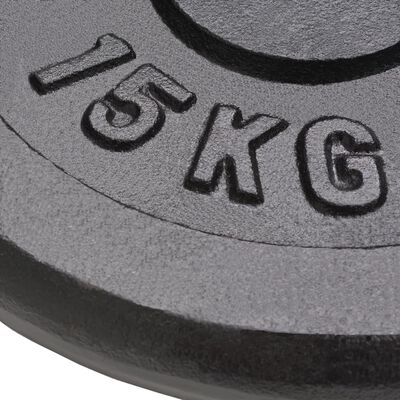 vidaXL Discos de pesas de hierro fundido 2 uds 2x15 kg