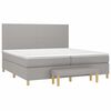 vidaXL Cama box spring con colch&oacute;n tela gris claro 200x200 cm