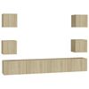 vidaXL Juego de muebles de sal&oacute;n 6 piezas roble Sonoma