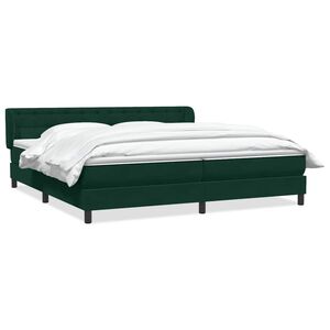 vidaXL Cama box spring con colchones terciopelo verde oscuro 180x220cm