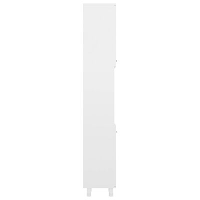 vidaXL Armario de baño madera contrachapada blanco brillo 30x30x179 cm