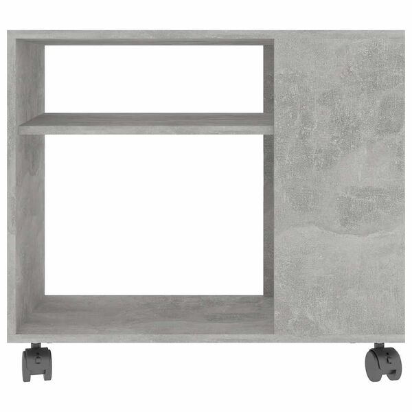 vidaXL Mesa auxiliar de madera contrachapada gris hormigón 70x35x55 cm