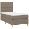 vidaXL Cama box spring con colch&oacute;n tela gris taupe 90x200 cm