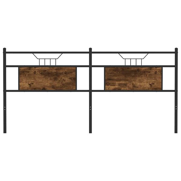 vidaXL Cabecero de repuesto de madera de ingenier&iacute;a y acero roble ahumado 120 cm