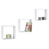 Practo Home Estantes de pared 3 uds madera blanco