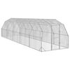 vidaXL Gallinero 2,5x10x2,25 m acero galvanizado