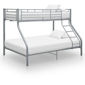 vidaXL Estructura de litera de metal gris 140x200 cm/90x200 cm