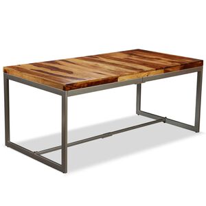 vidaXL Mesa de comedor de madera maciza de acacia y acero 180 cm