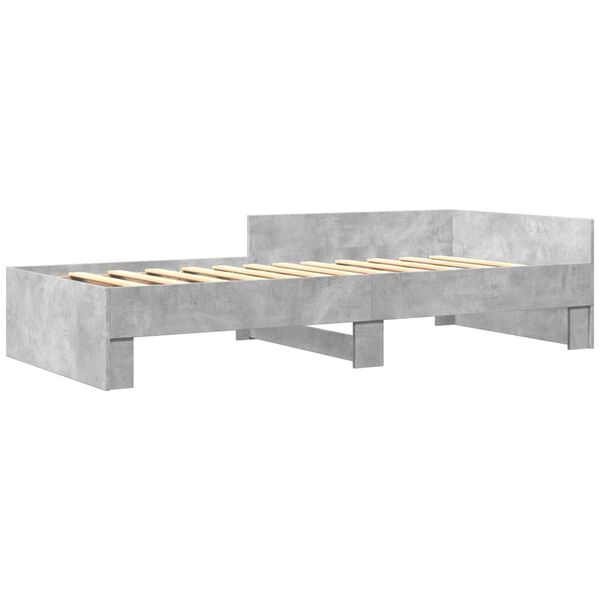 vidaXL Estructura de cama madera de ingenier&iacute;a gris hormig&oacute;n 90x200cm