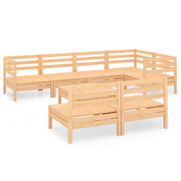 vidaXL Juego de muebles de jard&iacute;n 8 piezas madera maciza de pino