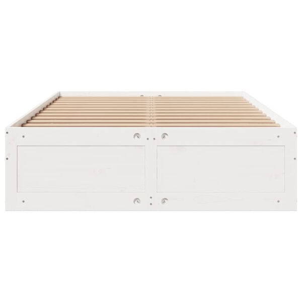 vidaXL Cama con cajones sin colch&oacute;n madera maciza blanca 160x200 cm