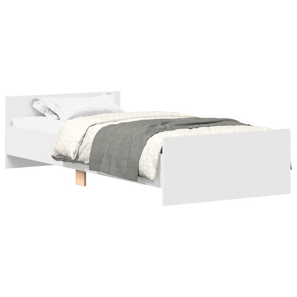 vidaXL Estructura de cama madera de ingeniería blanca 90x190 cm
