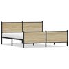 vidaXL Estructura de cama sin colch&oacute;n metal roble Sonoma 180x200 cm