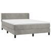 vidaXL Cama box spring con colch&oacute;n terciopelo gris claro 140x200 cm