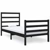 vidaXL Estructura de cama individual sin colch&oacute;n madera maciza negro