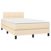 vidaXL Cama box spring con colch&oacute;n tela color crema 120x200 cm