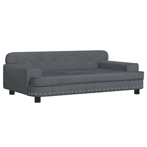 vidaXL Cama para perros de terciopelo gris oscuro 90x53x30 cm