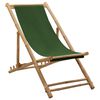 vidaXL Silla de playa de bamb&uacute; y lona verde