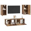 vidaXL Conjunto de mueble de TV 4 pcs Madera envejecida