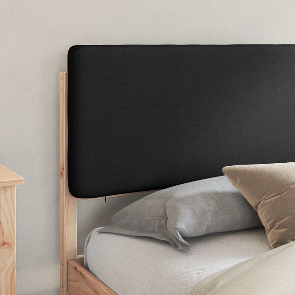 vidaXL Estructura de Cama con Cabecera Tapizada Negro 200 x 200 cm