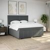 vidaXL Cama box spring con colch&oacute;n tela gris oscuro 180x200 cm