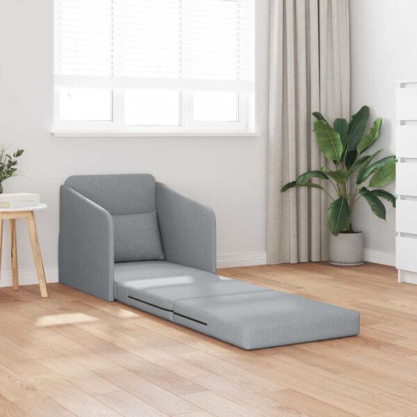 vidaXL Sof&aacute; cama Gris Claro 65 x 80 x 83 cm tela