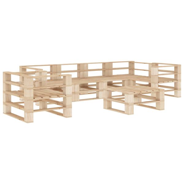 vidaXL Juego de muebles de pal&eacute;s para jard&iacute;n 7 piezas de madera