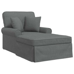 vidaXL Chaise Lounge con Falda Gris oscuro 91 x 157 x 91 cm tela