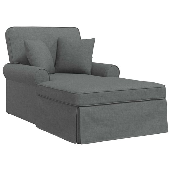 vidaXL Chaise Lounge con Falda Gris oscuro 91 x 157 x 91 cm tela
